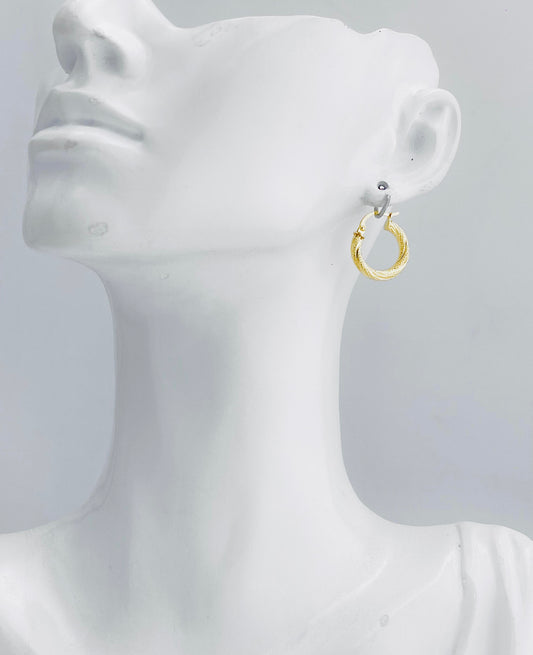 Gold Hoops Earring Everyday Wear 18k